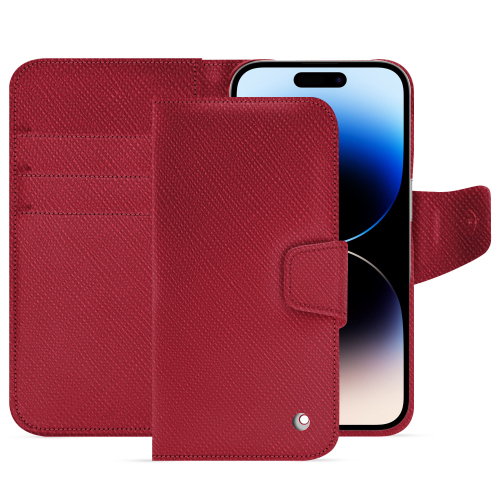 iPhone 15 Pro premium wallet case | Elegance and protection combinedRouge passion ( Pantone #a6192e ) 