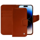 Housse cuir Apple iPhone 15 Pro - Orange Veggie ( Pantone #cb6015 ) 