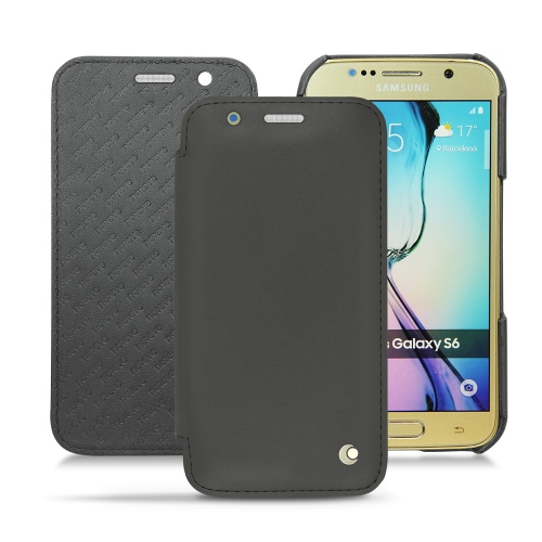 가죽 커버 Samsung SM-G920A Galaxy S6 - Noir ( Nappa - Black ) 