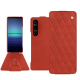 Sony Xperia 1 V leather case - Arange clouquié - Couture ( Pantone #D33108 )