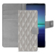 Sony Xperia 1 V leather case - Platinium - Couture ( Pantone 877C ) 