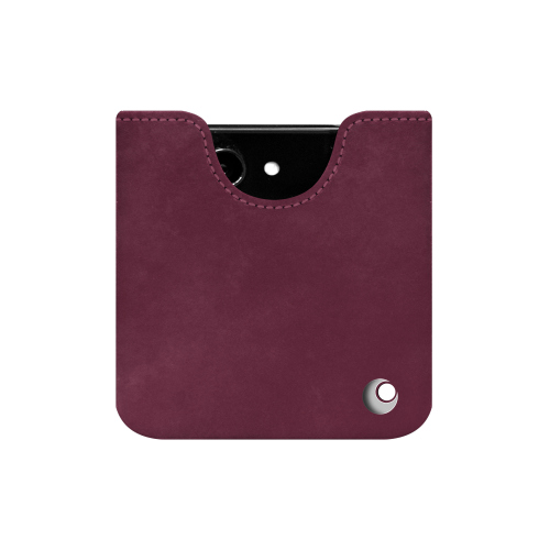 갤럭시 Z 플립5용 우아한 파우치(가죽, 인조 가죽 또는 비건)Prune vintage ( Pantone #612434 ) 