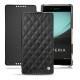 Housse cuir Sony Xperia Z3+ - Xperia Z4 - Noir - Couture ( Nappa - Black ) 