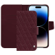Housse cuir Apple iPhone 15 Pro Max - Lie de vin - Couture ( Pantone #412234 ) 