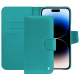 Housse cuir Apple iPhone 15 Pro Max - Bleu fluo 