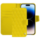 Custodia in pelle Apple iPhone 15 Pro Max - Jaune fluo - Couture ( Pantone #c9ff57 ) 