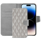 Capa em pele Apple iPhone 15 Pro Max - Platinium - Couture ( Pantone 877C ) 