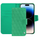 Apple iPhone 15 Pro Max leather case - Menthe vintage - Couture ( Pantone #37b375 ) 