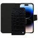 Lederschutzhülle Apple iPhone 15 Pro Max - Crocodile nero ( Noir / Black) 