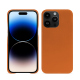 Apple iPhone 15 Pro Max leather cover - Orange ( Nappa - Pantone #ff9351 ) 