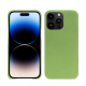 Coque cuir Apple iPhone 15 Pro Max - Vert olive ( Nappa - Pantone #a7c58e ) 