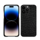 Coque cuir Apple iPhone 15 Pro Max - Autruche nero ( Noir / Black) 