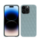 Coque cuir Apple iPhone 15 Pro Max - Bleu ciel - Couture ( Nappa - Pantone #abcae9 ) 