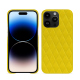 Lederschutzhülle Apple iPhone 15 Pro Max - Jaune fluo - Couture ( Pantone #c9ff57 ) 