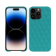 Coque cuir Apple iPhone 15 Pro Max - Bleu fluo - Couture