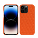 Capa em pele Apple iPhone 15 Pro Max - Orange fluo - Couture ( Pantone #ff5406 ) 