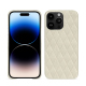 Lederschutzhülle Apple iPhone 15 Pro Max - Blanc escumo - Couture ( Pantone #D6D6D1 )