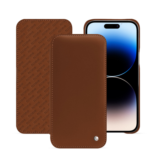 Housse rabat horizontal iPhone 15 Pro Max | Luxe et durabilitéMarron ( Nappa - Pantone #8B4720 ) 