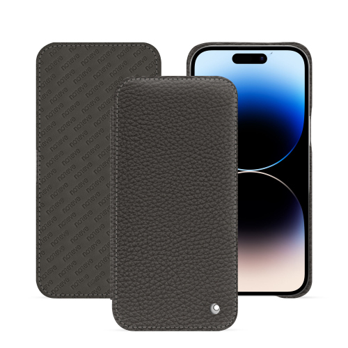 Funda con solapa horizontal para iPhone 15 Pro Max | Lujo y durabilidadAnthracite ( Pantone #41403c ) 