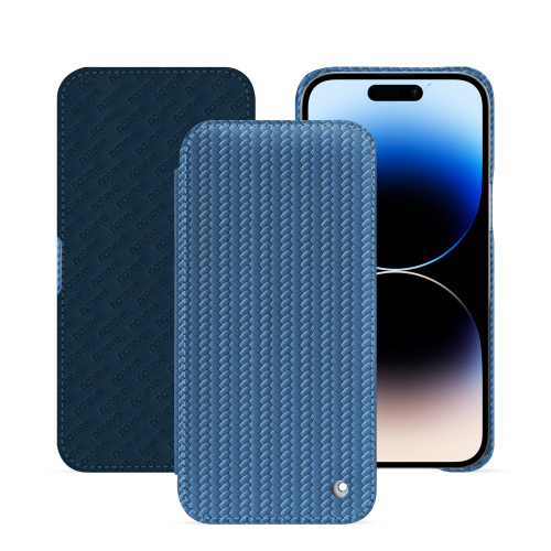 iPhone 15 Pro Max 水平翻盖保护套 | 奢华耐用Abaca ishia ( Pantone #395775 ) 