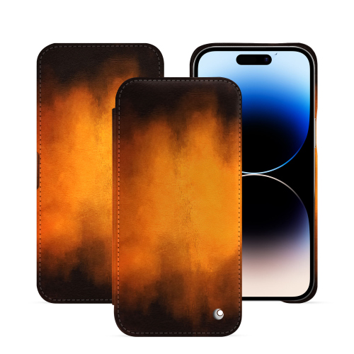 Funda con solapa horizontal para iPhone 15 Pro Max | Lujo y durabilidadFauve Patine