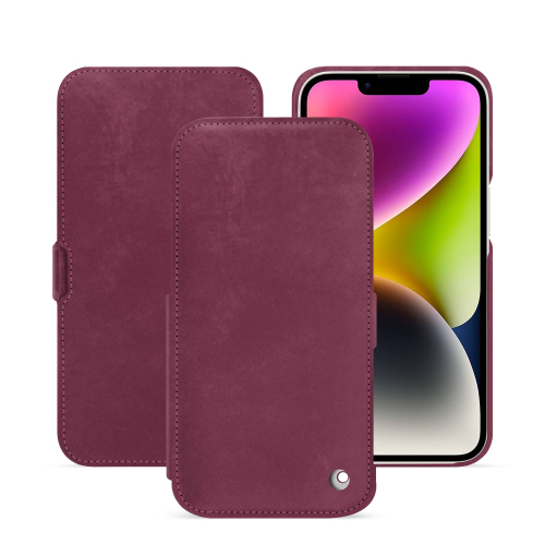 Cover con patta orizzontale per iPhone 15 Plus - Eleganza e protezionePrune vintage ( Pantone #612434 ) 