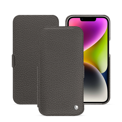 Cover con patta orizzontale per iPhone 15 Plus - Eleganza e protezioneAnthracite ( Pantone #41403c ) 