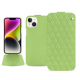 Apple iPhone 15 Plus leather case - Vert olive - Couture ( Nappa - Pantone #a7c58e ) 