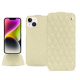 Apple iPhone 15 Plus leather case - Ivoire - Couture ( Pantone #d6d6c6 ) 
