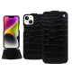 Capa em pele Apple iPhone 15 Plus - Crocodile nero ( Noir / Black) 