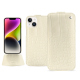 Housse cuir Apple iPhone 15 Plus - Crocodile milk ( Pantone #d6d2c4 ) 