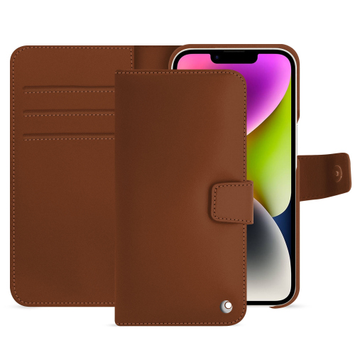 Étui portefeuille de luxe iPhone 15 Plus | Élégance et protection maximalesMarron ( Nappa - Pantone #8B4720 ) 