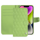 Capa em pele Apple iPhone 15 Plus - Vert olive - Couture ( Nappa - Pantone #a7c58e ) 
