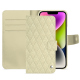 Custodia in pelle Apple iPhone 15 Plus - Ivoire - Couture ( Pantone #d6d6c6 ) 