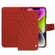 Apple iPhone 15 Plus leather case - Papaye - Couture ( Pantone #b54317 ) 