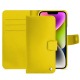 가죽 커버 Apple iPhone 15 Plus - Jaune fluo ( Pantone #c9ff57 ) 
