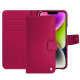 Housse cuir Apple iPhone 15 Plus - Rose fluo ( Pantone #ff16b4 ) 