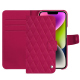 Apple iPhone 15 Plus leather case - Rose fluo - Couture ( Pantone #ff16b4 ) 