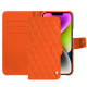 Capa em pele Apple iPhone 15 Plus - Orange fluo - Couture ( Pantone #ff5406 ) 