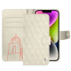 Apple iPhone 15 Plus leather case - Blanc escumo - Couture ( Pantone #D6D6D1 )