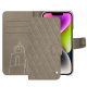 Custodia in pelle Apple iPhone 15 Plus - Darboun sabla - Couture ( Pantone #BCB1A1 )