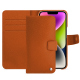 Apple iPhone 15 Plus leather case - Orange vibrant ( Pantone #e36b39 ) 