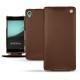 Sony Xperia Z3+ - Xperia Z4 leather case - Châtaigne ( Pantone 476C ) 