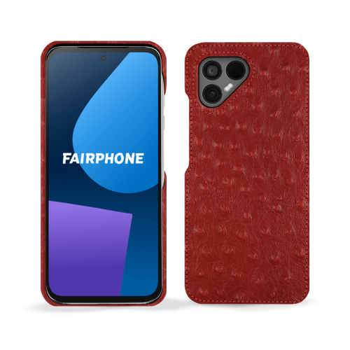 Hintere Schutzhülle für das Fairphone 5 | Qualität und HaltbarkeitAutruche ciliegia ( Pantone #a4343a ) 
