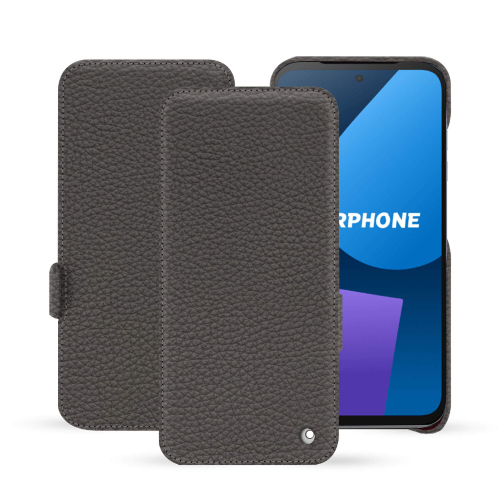 Fairphone 5 horizontal flap cover | Elegance and premium protectionAnthracite ( Pantone #41403c ) 