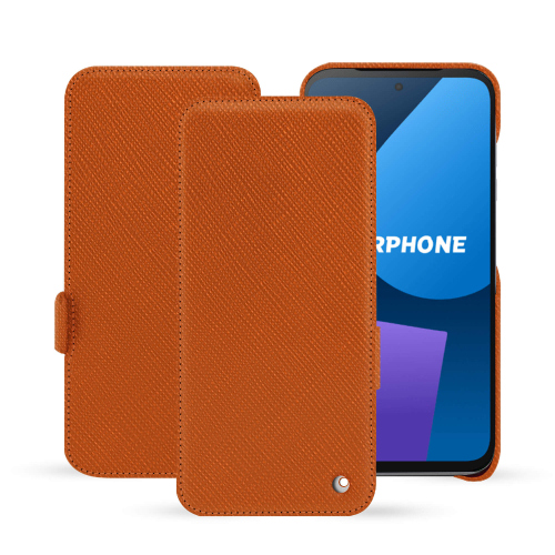 Capa com aba horizontal para Fairphone 5 | Elegância e proteção de primeira qualidadeOrange vibrant ( Pantone #e36b39 ) 