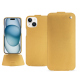 Apple iPhone 15 leather case - Or Maïa ( Pantone 871C ) 