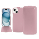 Housse cuir Apple iPhone 15 - Rose ( Nappa - Pantone #efbae1 ) 