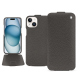 Apple iPhone 15 leather case - Anthracite ( Pantone #41403c ) 