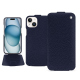 Apple iPhone 15 leather case - Cobalt ( Pantone #2b253f ) 